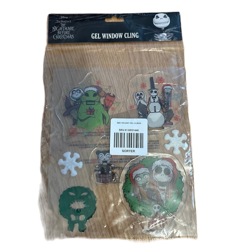 Disney Nightmare Before Christmas Gel Window Cling Set NEW Jack Skellington